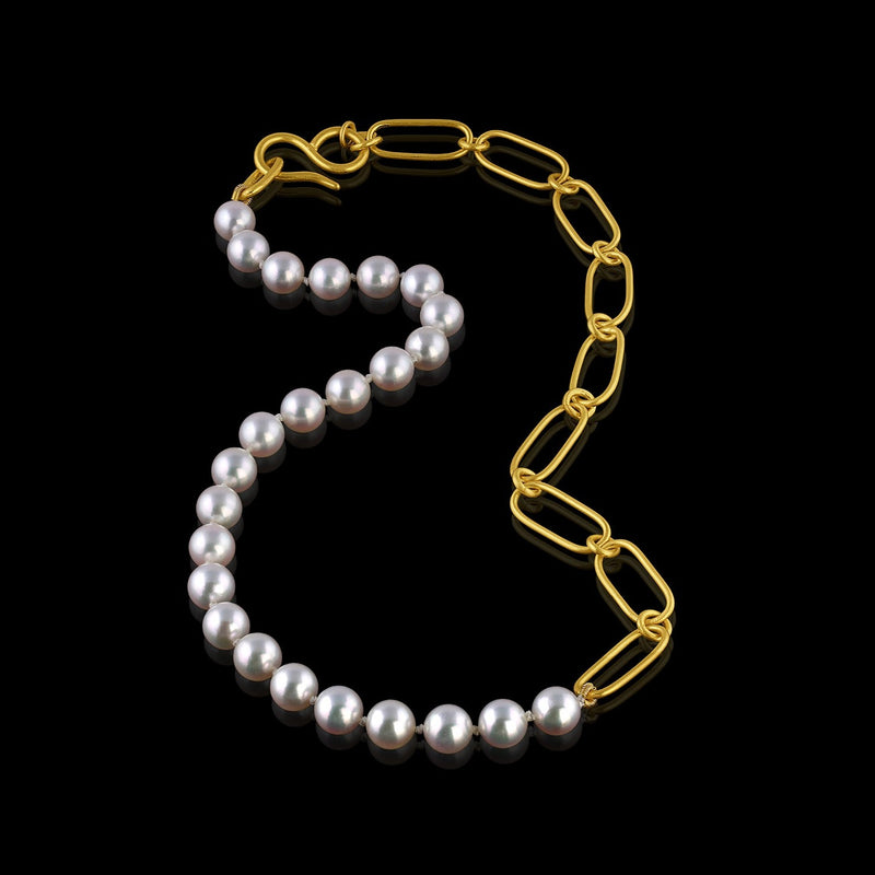 Pearl chain necklace, half chain half pearl necklace, chain necklace, gold  chain necklace choker | Pearl chain, Pearl chain necklace, Chain choker  necklace